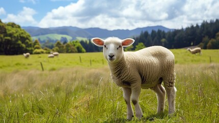 Fototapeta premium Discover the Premium Taste of New Zealand Lamb – High‑Quality Pasture‑Raised Lamb with Tender Texture and Mild Flavor
