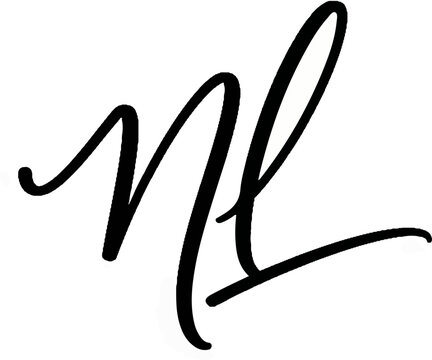 Elegant cursive letters 'nl' with a flowing, artistic script