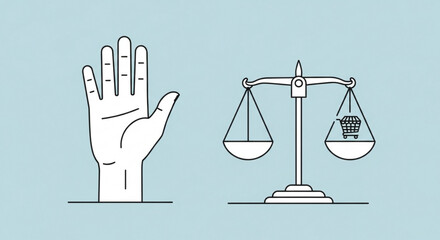 Hand stopping shopping cart on balance scale © Anwar