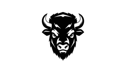 Bison head illustration on white background © amri