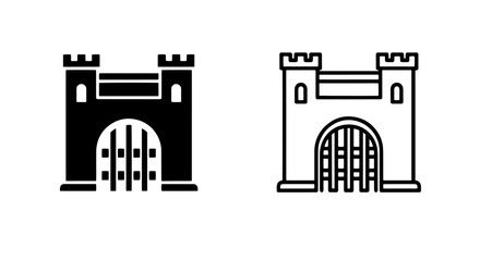 Fototapeta premium Castle Gate Icon: Fortress, History, Architecture, Medieval, Entrance