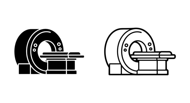 Diagnostic MRI CT Scan Machine Equipment Side Angle Icon