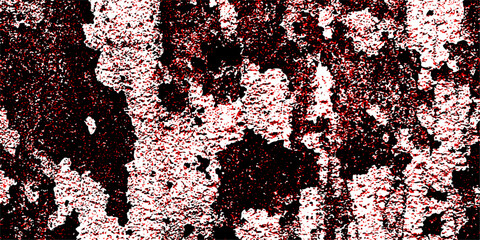 Fototapeta premium Red color paint cracks background, Weathered rustic surface, Dry leak paint backdrop. Abstract textured background with glowing white outlines and dark purple. Brown and dark gray rough grainy stone a