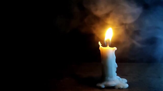 Candle Flame with Foggy Effect Animation for Atmospheric and Moody Scenes
