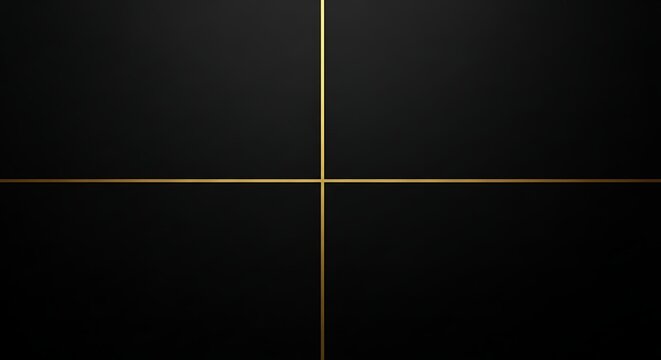 Minimalist black and gold cross composition for abstract background and design