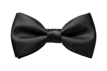 Black bow tie representing elegance and sophistication, a formal fashion accessory for special occasions and events, transparent background