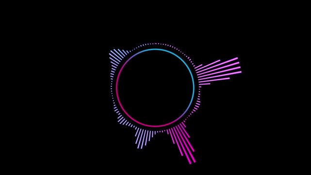 Circle Neon Spectrum Audio Visualizer Animation for Music and DJ Visuals
