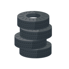 Tires wheels cars icon vector illustration, stack of black car tires illustration