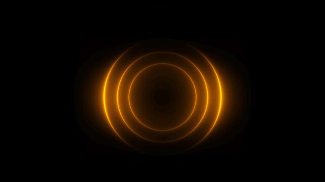 Abstract neon circle radio waves looping background. Abstract neon radio waves signal.Radio wave signal, radar concept.Radio waves seamless animation background video with alpha chanel.4k video