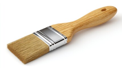 3D render of a wooden paint scraper on white background