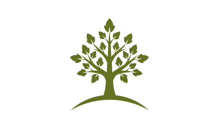 Obraz premium Green tree illustration on white background