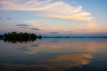 Landscape of Maranh&atilde;o from Tocantins River by the sunset- Carolina, State of Maranh&atilde;o
