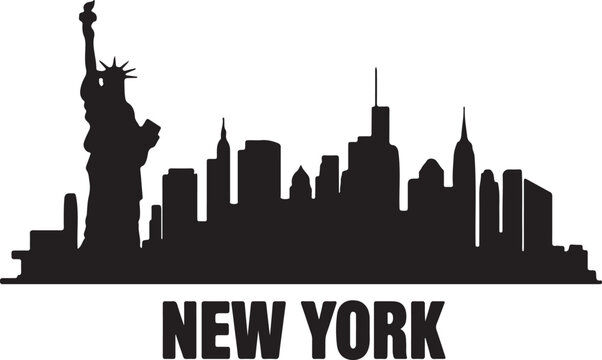 New York City skyline silhouette vector