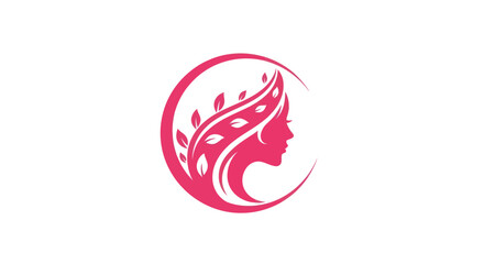 Woman profile silhouette in circle logo