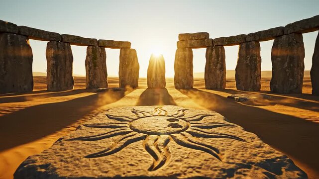 Stonehenge at Sunrise - A Majestic Ancient Monument.