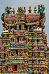 Fototapeta premium Meenakshi Sundareswarar Temple in Madurai. Tamil Nadu, India. It is dedicated to Meenakshi and to Lord Sundareswarar