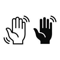 Obraz premium Hand gestures vector illustration, flat design, stop or rejection sign