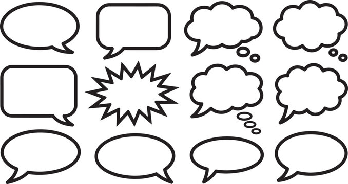 Cartoon speech bubbles dialogue conversation comics