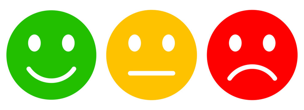 Emoji face reactions set, customer satisfaction scale