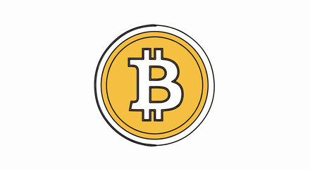 A simple, stylized illustration of a golden coin with a white "B" symbol inside