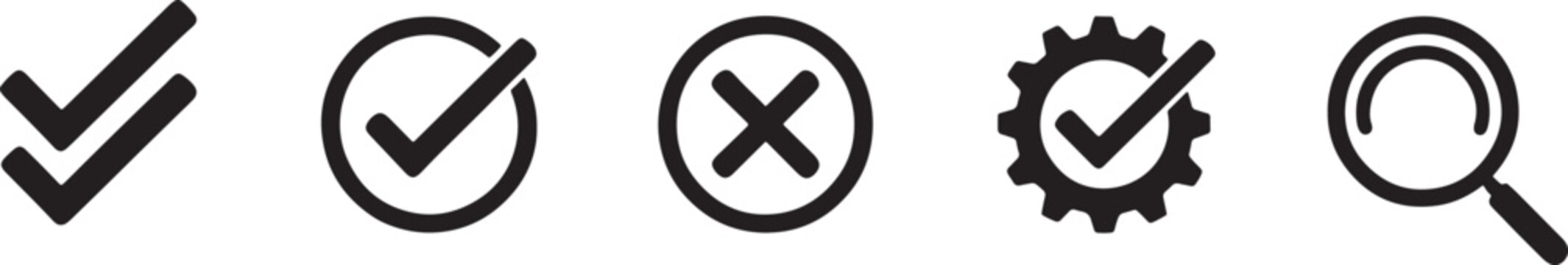 Checkmark and status tick cross gear