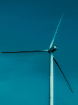 wind turbine against blue sky