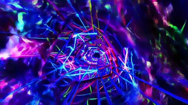 Colorful lights abstract tunnel background