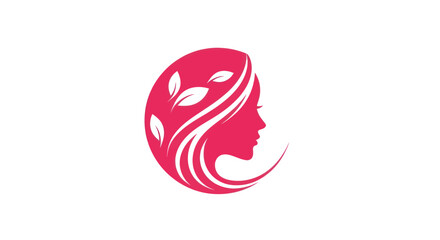 Woman profile silhouette with nature elements