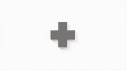 Obraz premium Minimal Medical Cross Symbol on White Background