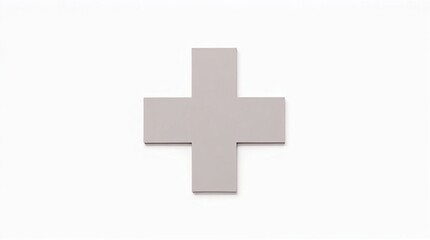 Fototapeta premium Minimal Medical Cross Symbol on White Background