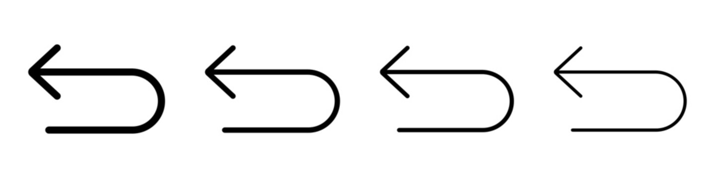 Series of undo and return arrow icons for user interface navigation