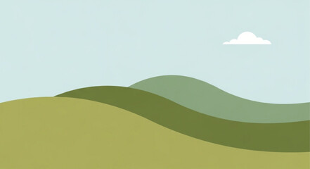 Serene Rolling Hills Landscape with Gentle Slopes. © Fatah
