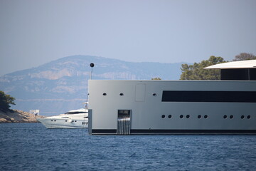 Yacht anchored in a bay on the Adriatic Sea, Croatia © Toma