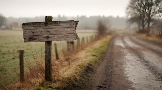 Wooden sign promoting support for local farmers, placed along a serene country road. Emphasizing community and agriculture.