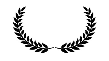Obraz premium Laurel Wreath Silhouette Vector Icon for Victory Award and Achievement Branding