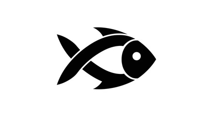 Obraz premium Stylized fish symbol on white background