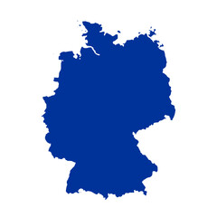Germany blue map. Map of Germany vector. Germany map on white background