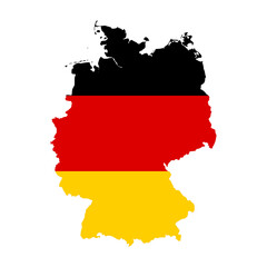 Germany flag map set. Germany flag on map vector. Germany map on white background