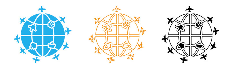 Global air travel network icons © mstkabita
