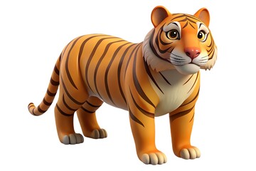 Obraz premium tiger cartoon isolated on white