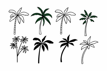 Obraz premium palm trees set