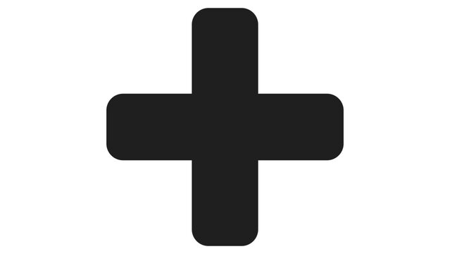Plus black cross icon