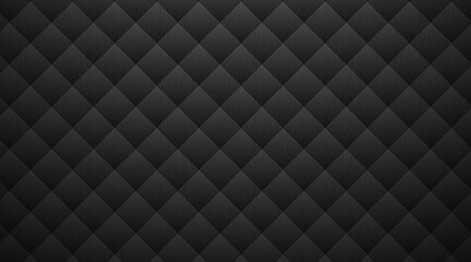 Fototapeta premium Luxury Black Quilted Leather Background with Diamond Pattern Seamless Premium Texture