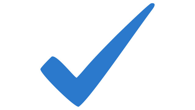 Blue check tick ok mark