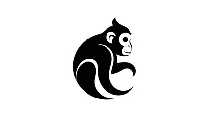 Stylized monkey icon on white background © Nataliaa