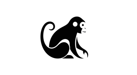 Stylized monkey icon on white background © Nataliaa