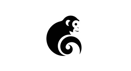 Stylized monkey icon on white background © Nataliaa