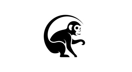 Stylized monkey illustration on white © Nataliaa