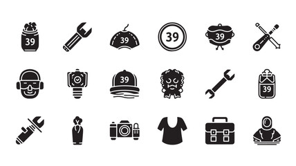 Set of 20 construction icons vector