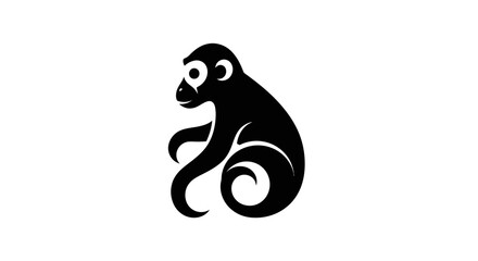Stylized monkey silhouette on white background © Nataliaa
